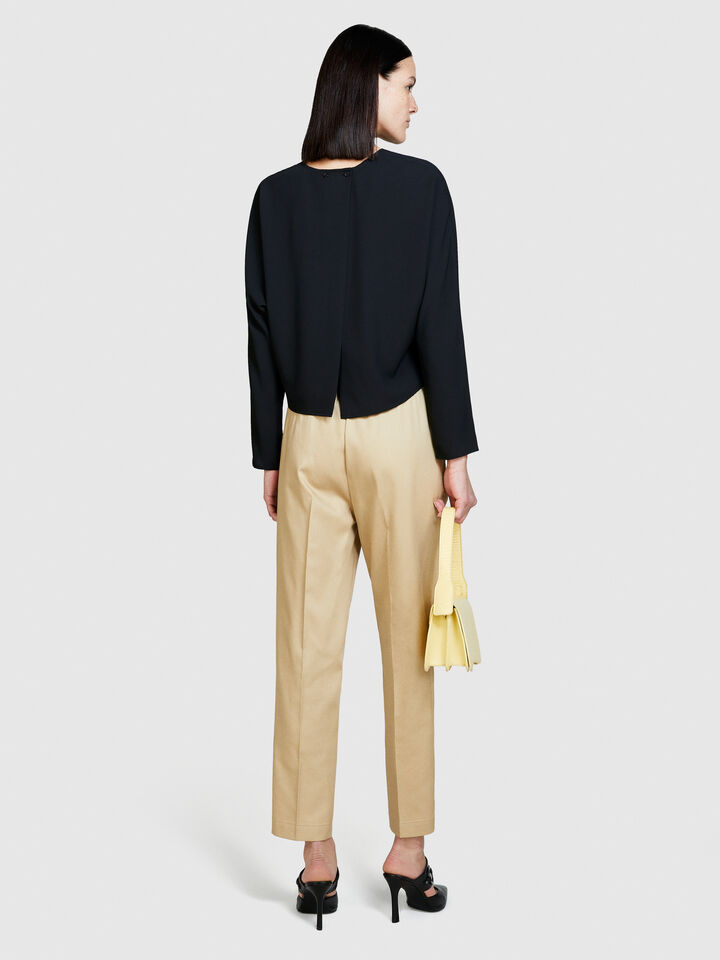 Solid color joggers - women's joggers - Beige | Sisley image number 3